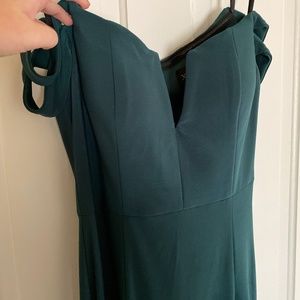 Emerald off the shoulder gown